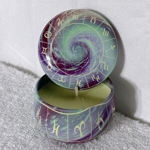 5/$35 Zodiac Lemon Scented 2.5oz Soy Wax Candle In Tin With Lid NEW